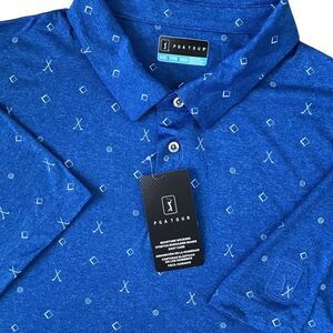 PGA Tour Polo Men’s XXL Golf Shirt Turkish Sea Blue Moisture Wicking Performance